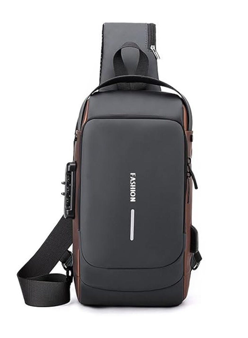 GT-Wheel AntiTheft Sling Crossbody Bag for Men & Women Waterproof Chest Shoulder Bag with USB Charging Port - Image 1