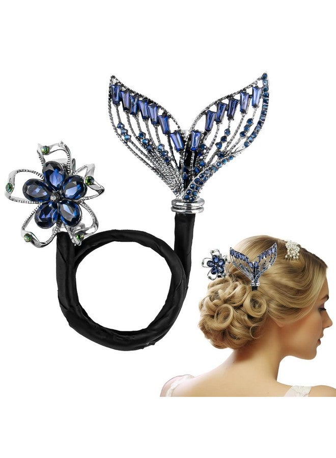 DAZZLIQ Hair Bun Maker Twister Accessories Mermaid Tail Rhinestone Elegant Hair Puff Accessories for Women Bun Maker Bun Cages for Hair for Party Wedding Celebrations Juda Accessories for Women - Image 1