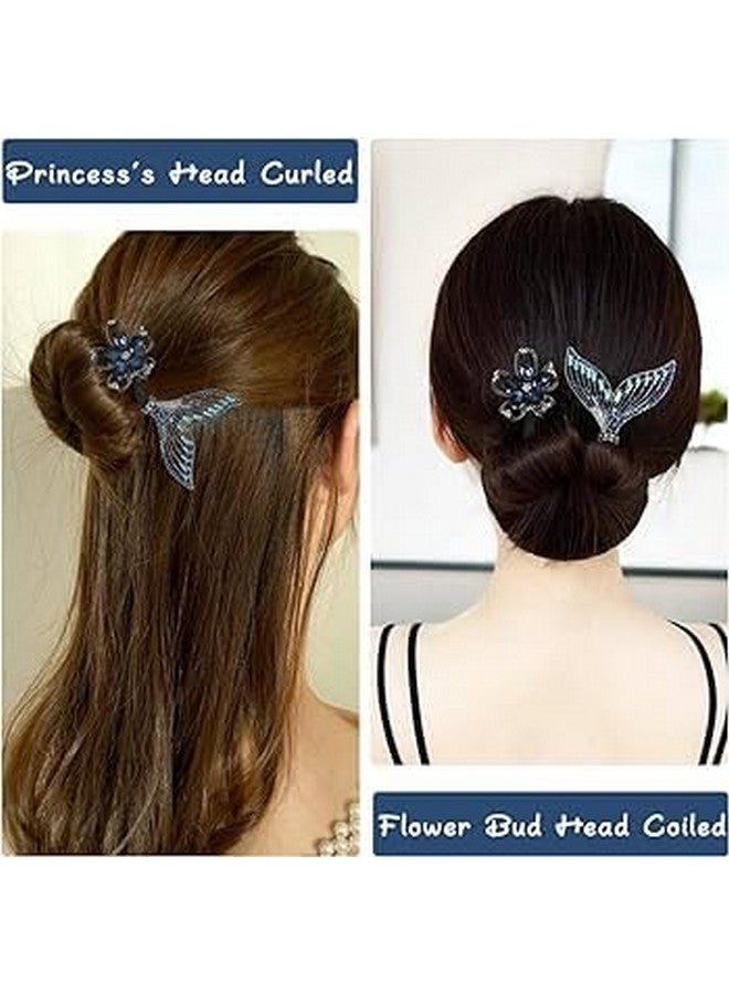 DAZZLIQ Hair Bun Maker Twister Accessories Mermaid Tail Rhinestone Elegant Hair Puff Accessories for Women Bun Maker Bun Cages for Hair for Party Wedding Celebrations Juda Accessories for Women - Image 3