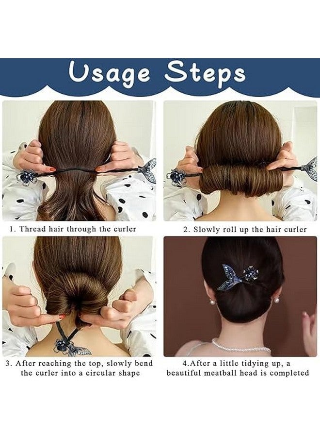 DAZZLIQ Hair Bun Maker Twister Accessories Mermaid Tail Rhinestone Elegant Hair Puff Accessories for Women Bun Maker Bun Cages for Hair for Party Wedding Celebrations Juda Accessories for Women - Image 4