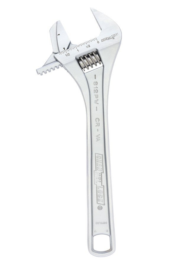 Channellock 812PW 12" Reversible Jaw Adjustable Wrench/PIPE Wrench, Chrome - Image 2