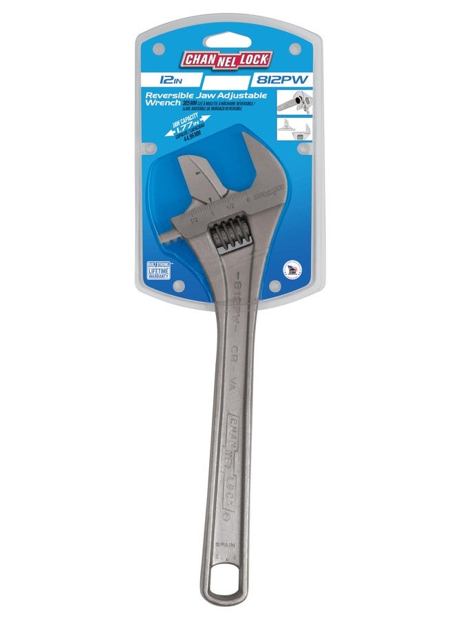 Channellock 812PW 12" Reversible Jaw Adjustable Wrench/PIPE Wrench, Chrome - Image 3