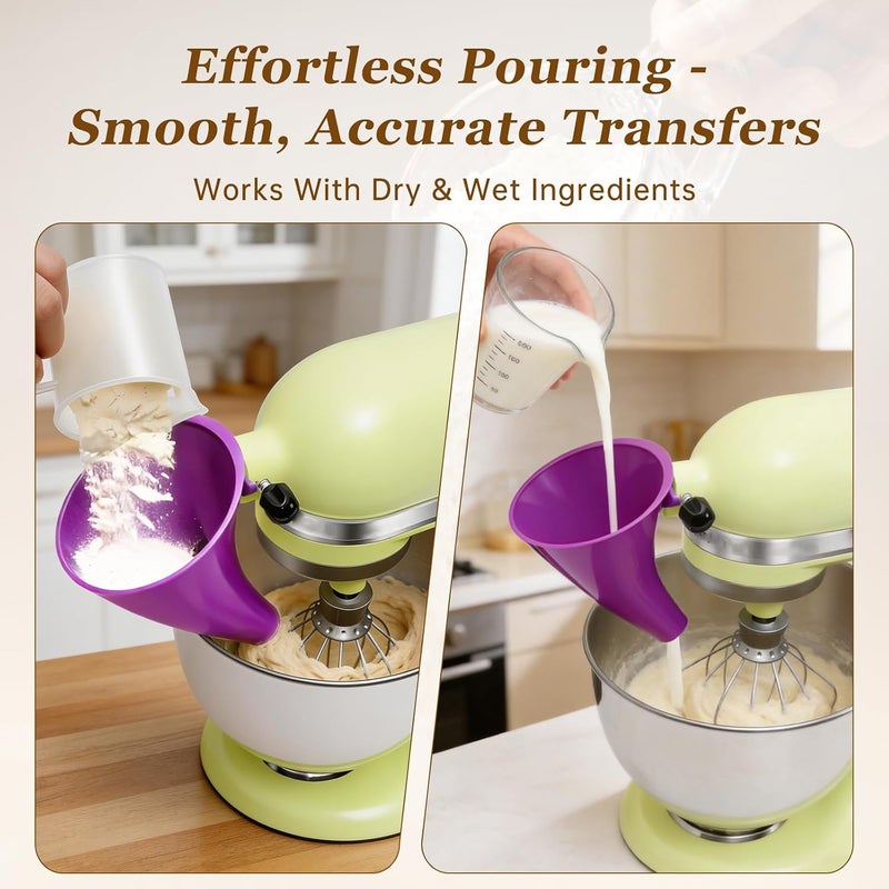 KEEUH Purple Stand Mixer Accessories Compatible with KitchenAid Artisan KSM150, Food-Grade Flour Funnel for 5 Quart Tilt-Head Stand Mixer, Anti-Splash Kitchen Funnel, Easy to wash and Reuse - Image 5