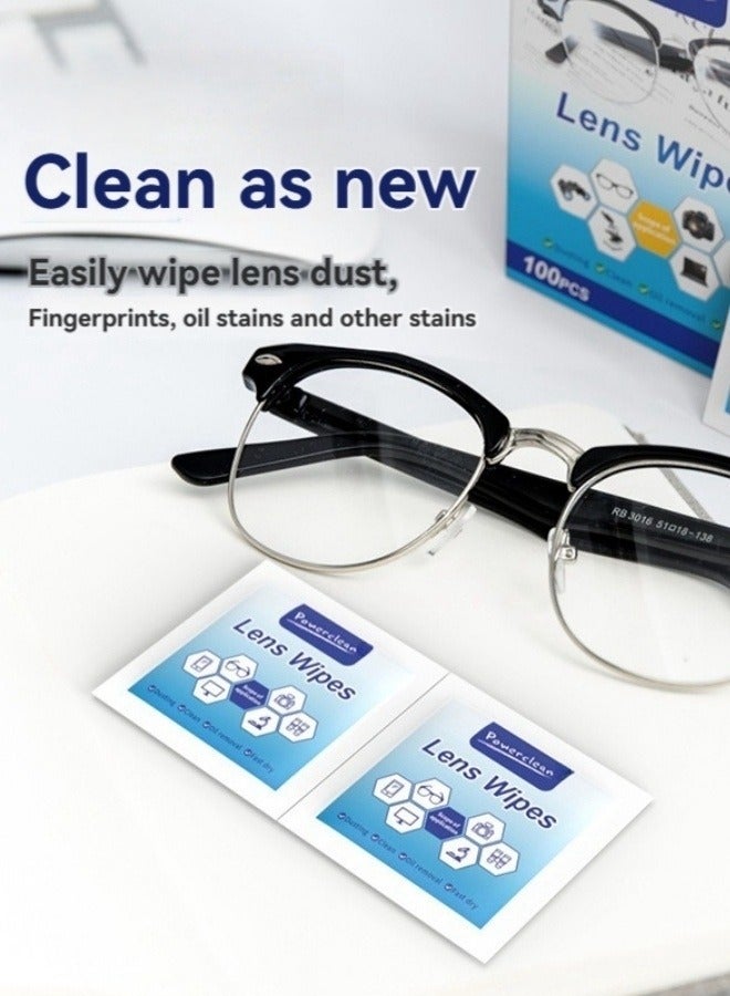 باور كلين 100 ممسحة (6*12 سم) لتنظيف العدسة، مغلفة بشكل فردي، يمكن استخدامها لشاشة الهاتف المحمول، الكمبيوتر اللوحي، عدسة الكاميرا والشاشة الإلكترونية الأخرى - Image 5