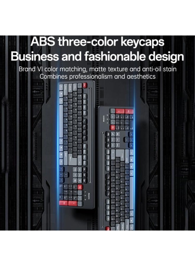 يسيدو مجموعة كيبورد وماوس Yesido KB43 لاسلكية، 104 مفتاح، بتصميم عربي مريح و DPI قابل للتعديل، توصيل فوري - أسود - Image 2