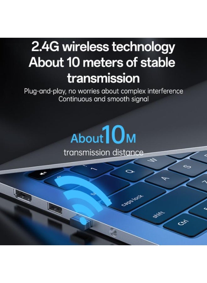 يسيدو مجموعة كيبورد وماوس Yesido KB43 لاسلكية، 104 مفتاح، بتصميم عربي مريح و DPI قابل للتعديل، توصيل فوري - أسود - Image 4