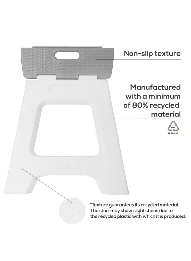 Vigar Compact Foldable Stool 16 Inches Lightweight 330 Pound Capacity Non Slip Folding Step Stool Gray - Image 4