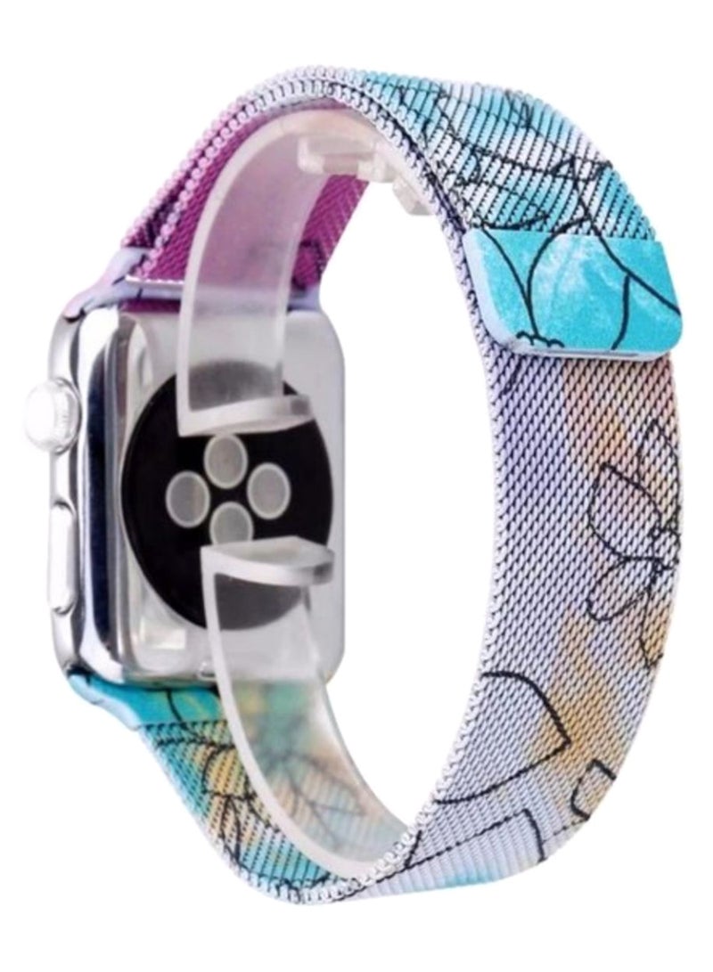 Perfii Replacement Band For Apple iWatch Series 5/4/3/2/1 42-44mm Lily Pattern - Image 1