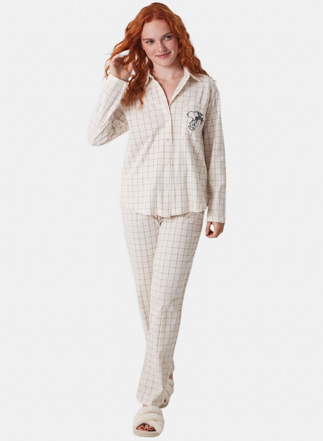women'secret Long Classic Pyjamas Cotton Checkered  - Image 1