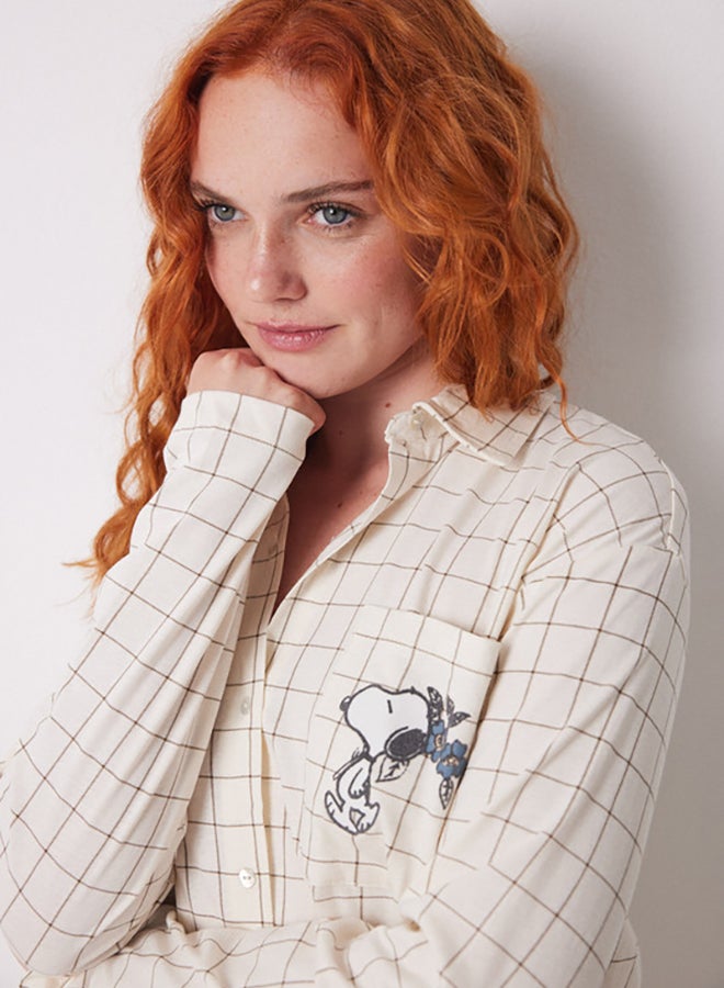 women'secret Long Classic Pyjamas Cotton Checkered  - Image 3
