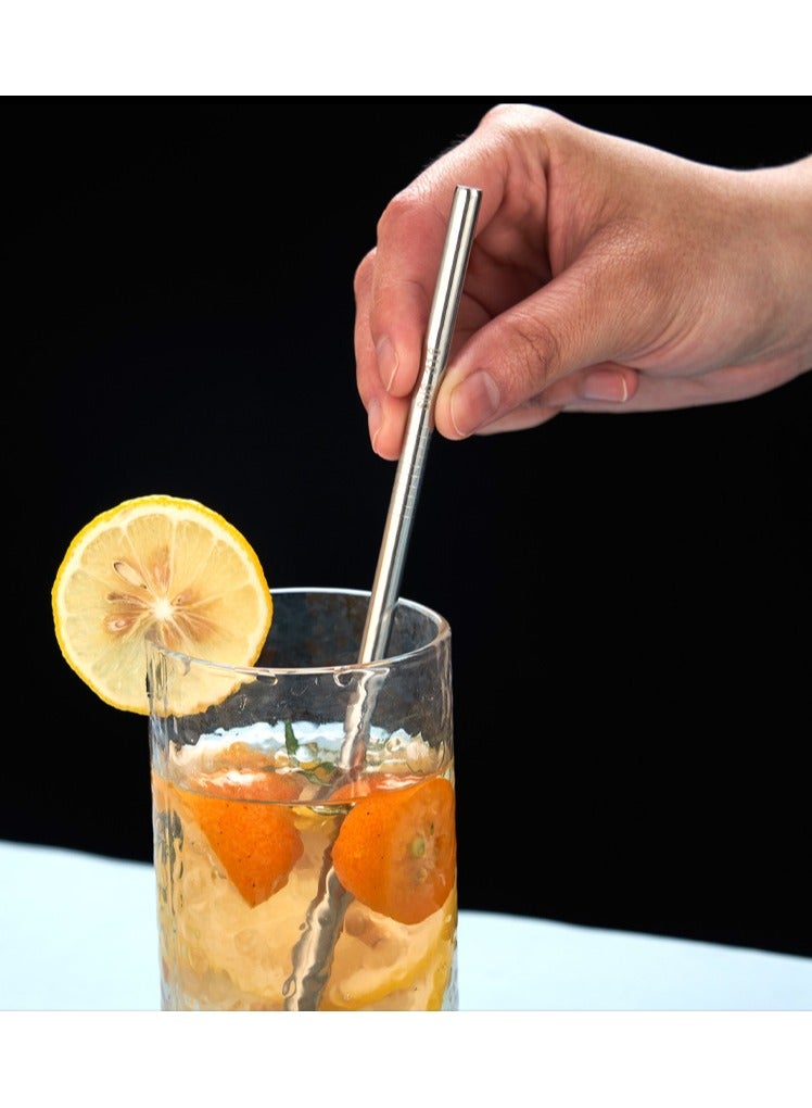 Disposable Drinking Straws Food Grade, Reusable Stainless Steel Straws with Cleaning Brush, Plastic Drinking Straws Set with 3 Metal Straws and 100 Disposable Straws for Juice, Coffee and Smoothies - Image 4