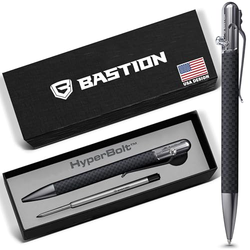 BASTION Carbon Fiber Stainless Steel Bolt Action HyperBolt Pen Lightweight CNC EDC Writing Tool Refillable Premium Everyday Carry Gift Pen Slim - Image 1
