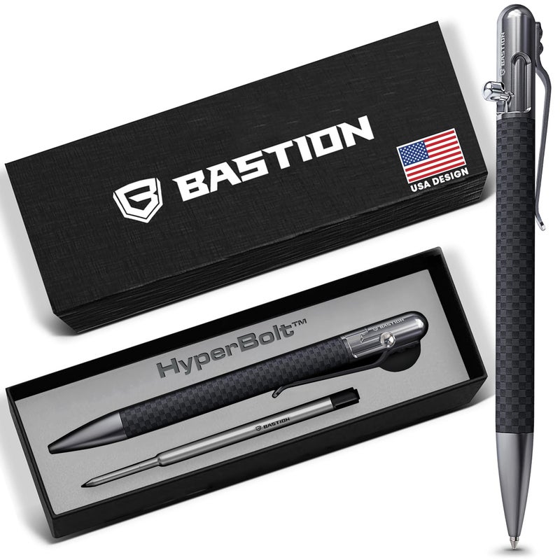 BASTION Carbon Fiber Stainless Steel Bolt Action HyperBolt Pen Lightweight CNC EDC Writing Tool Refillable Premium Everyday Carry Gift Pen Slim - Image 2