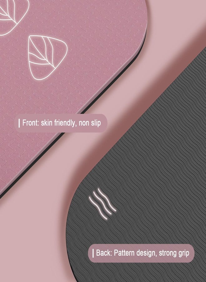 iodoo Foldable Yoga Mat 72" L x 32" W x 0.32 Inch Extra Thicked and Wided, Folding Yoga Mat for Travel with Canvas Carrying Bag, Non-Slip TPE Exercise Pilates Mat (Black-Pink) - Image 3