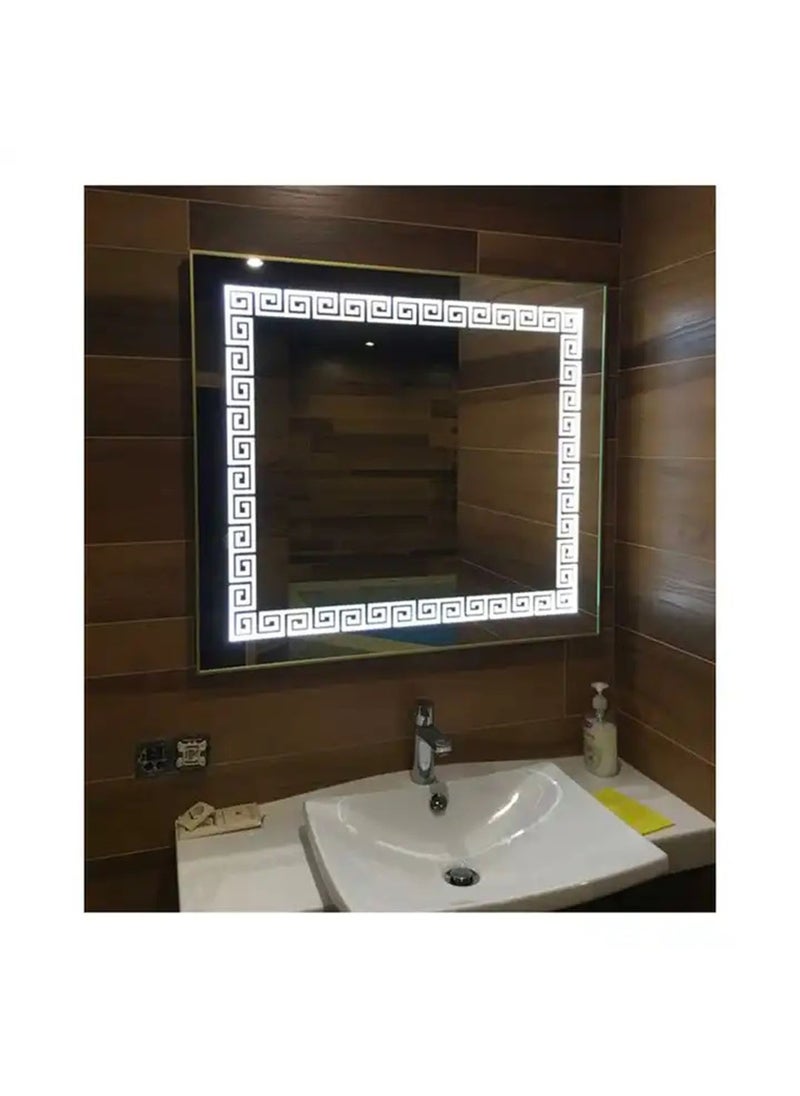 NAFEH - LED Bathroom Mirror Lighted Makeup Vanity Mirror With Lights Rectangular Wall Mounted Mirror Dimmable and changing lights - Image 1