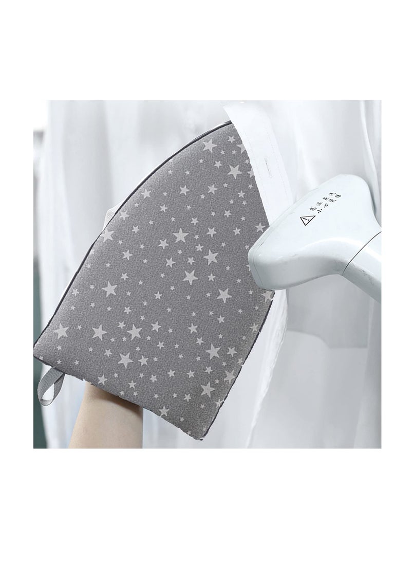 Excefore Garment Steamer Ironing Glove, Waterproof Heat Resistant Anti Steam Mitt with Finger Loop, Complete Care Protective Garment Steaming Mitt Accessories for Clothes (Grey stars)  - Image 1