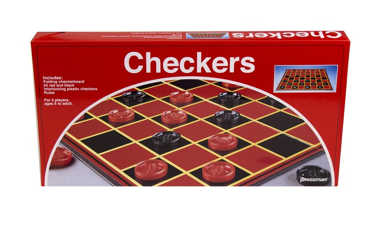 Pressman Checkers -- Classic Game With Folding Board and Interlocking Checkers, 2 Players - Image 1