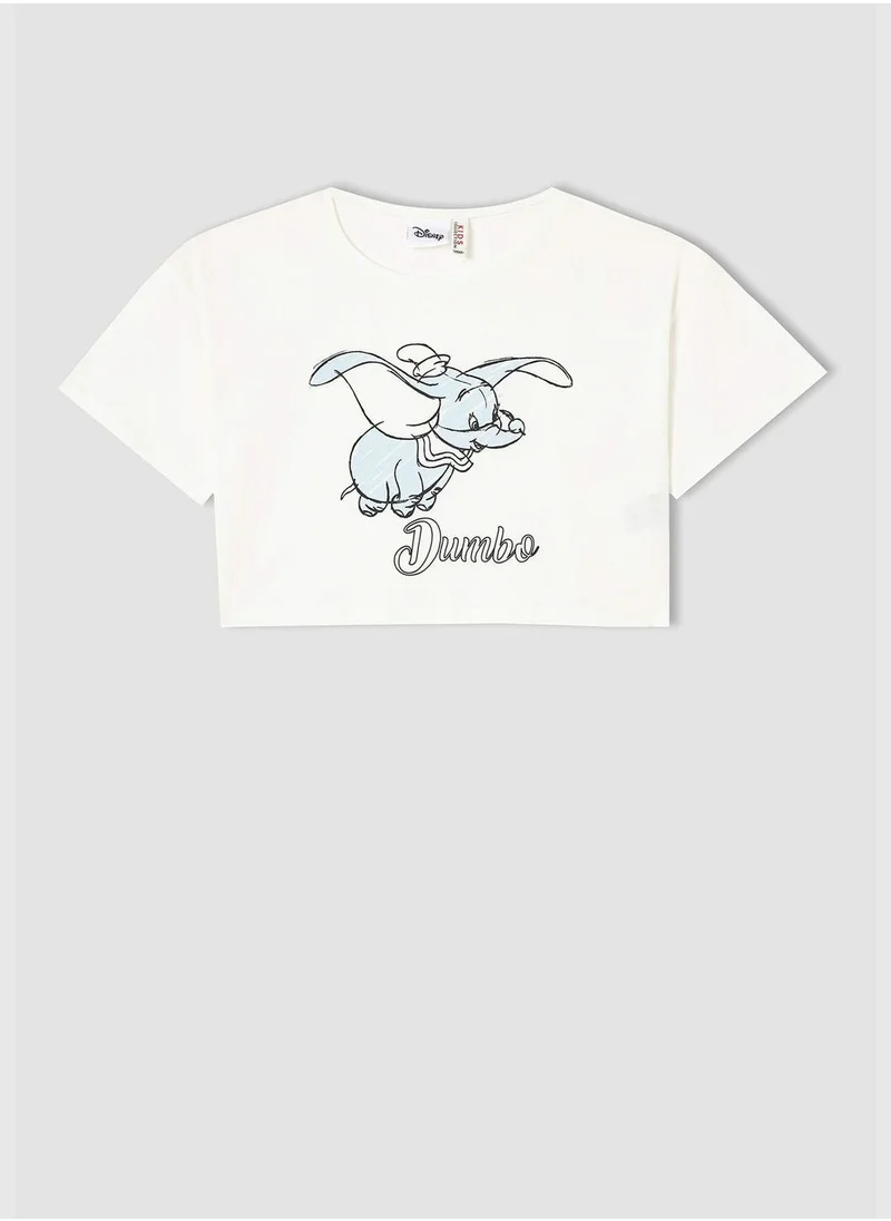 DeFacto Licensed Dumbo Short Sleeve Crew Neck Cropped T-Shirt