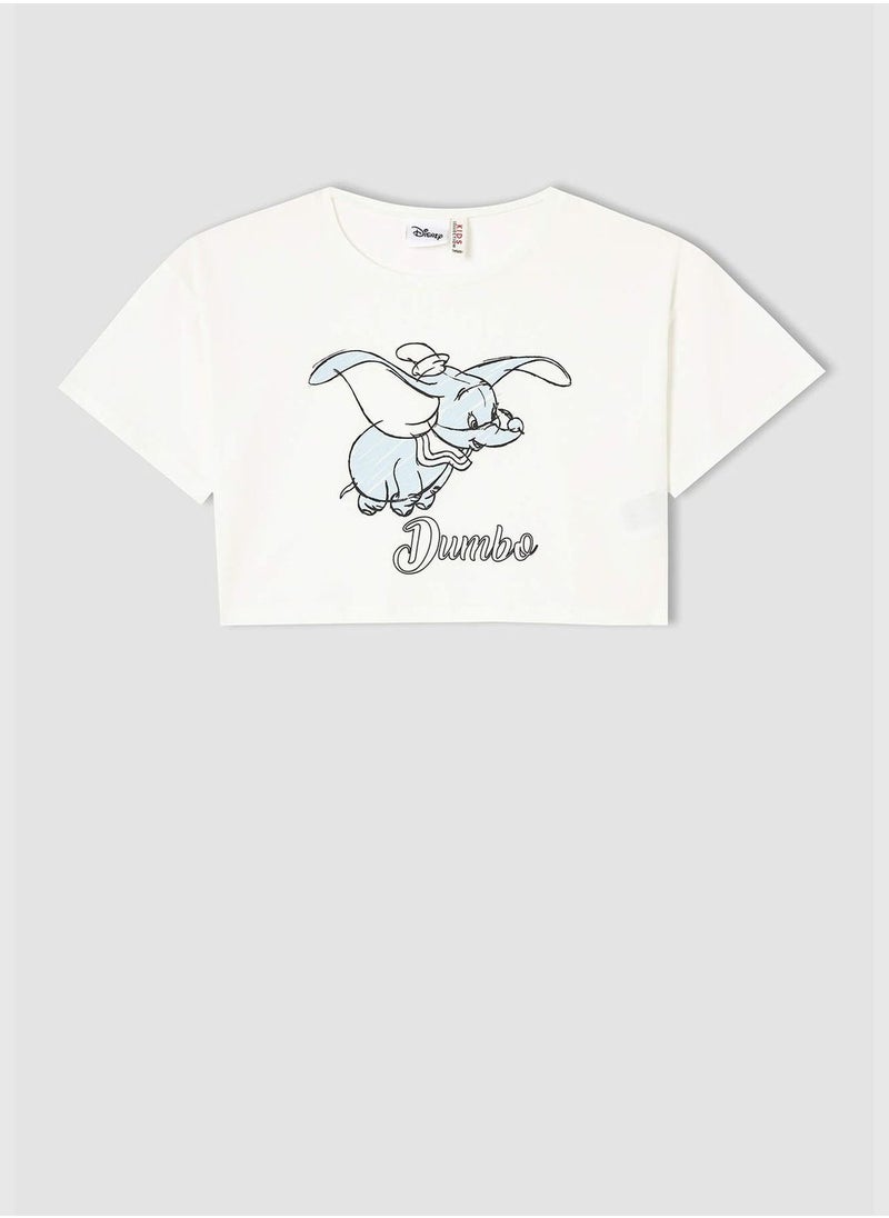 DeFacto Licensed Dumbo Short Sleeve Crew Neck Cropped T-Shirt  - Image 1