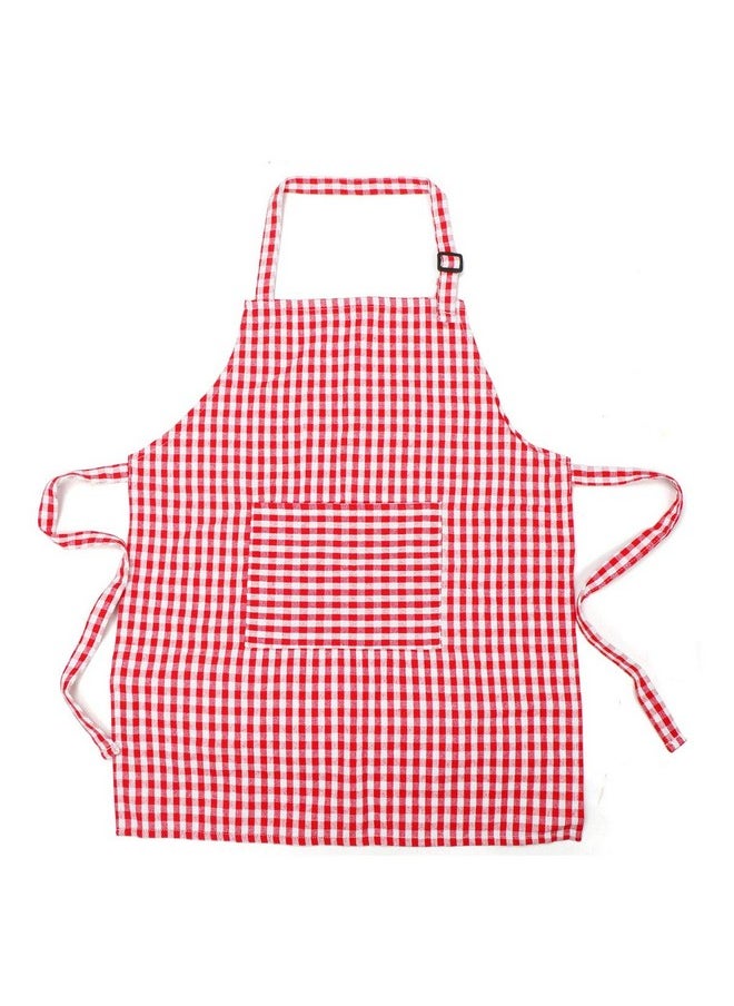 Jennice House Kids Chef Hat Apron Set Cute Children Baby Baking Gingham Aprons With Adjustable Neck Strap And Pockets For Boys And Girls Cooking Baking Painting Gardening Aprons In 2 Sizes (Red Gingham Small)  - Image 3