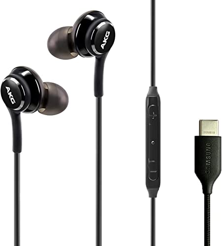Petories Original Samsung AKG Earbuds USB Type C in-Ear Earbud Headphones with Remote & Mic for Galaxy A53 5G, S22, S21 FE, S20 Ultra, Note 10, S10 Plus - Braided - Includes Rubber Pouch (AKG + Red Pouch) - Image 2