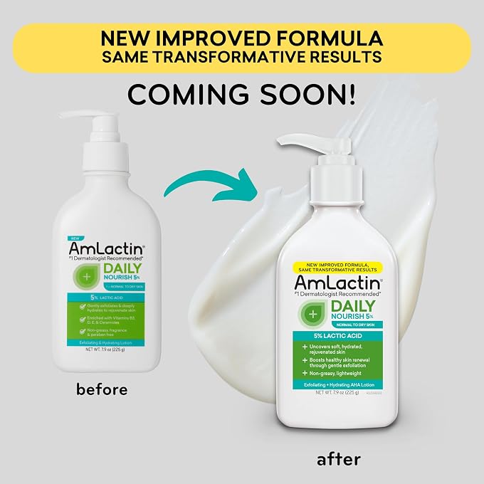 AmLactin Daily Nourish 5% - 7.9 oz Body Lotion with 5% Lactic Acid - Exfoliator and Moisturizer for Dry Skin (Packaging May Vary) - Image 2
