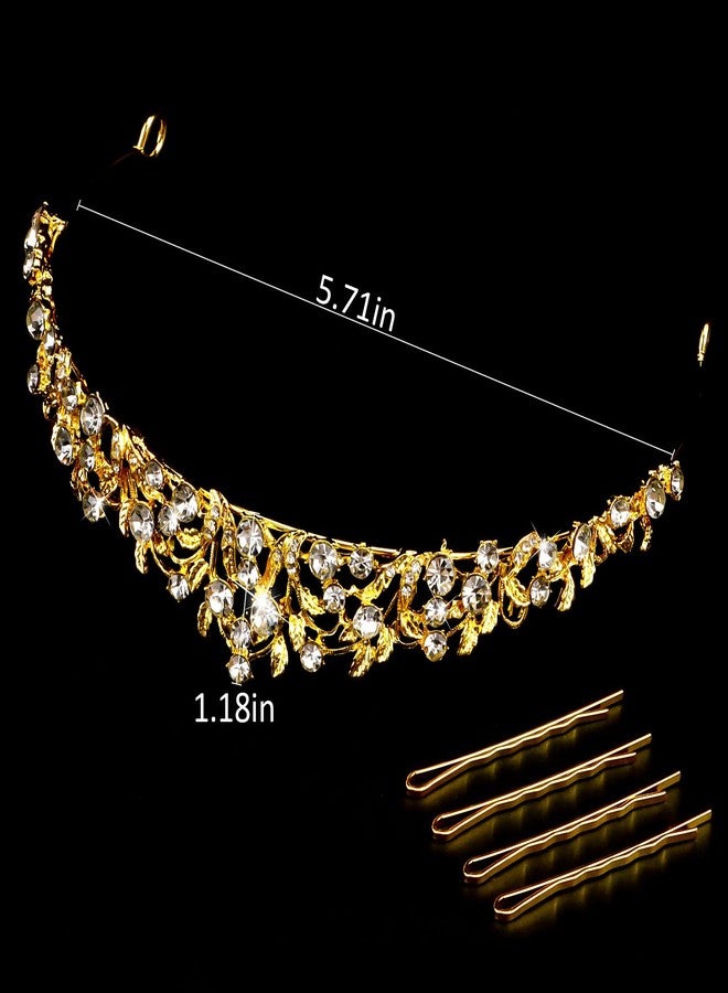 Vovii Gold Tiaras and Crowns for Women, Bride Crown Wedding Tiaras for Bride, Rhinestone Bridal Crown Princess Tiara for Wedding Birthday Costume Halloween Quinceanera - Image 3