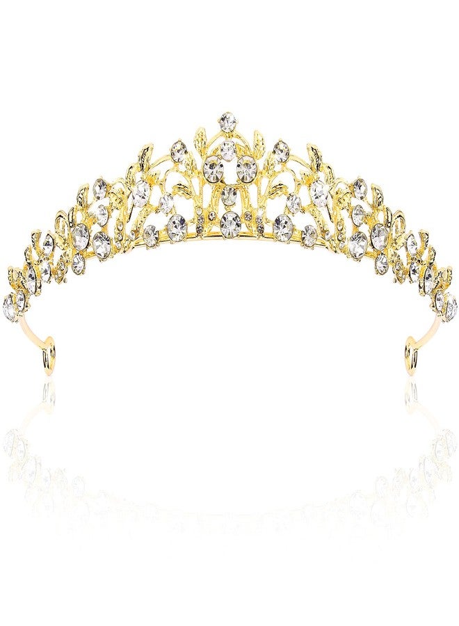 Vovii Gold Tiaras and Crowns for Women, Bride Crown Wedding Tiaras for Bride, Rhinestone Bridal Crown Princess Tiara for Wedding Birthday Costume Halloween Quinceanera - Image 1