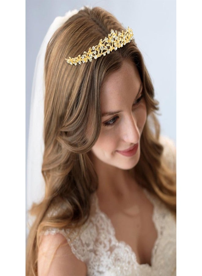 Vovii Gold Tiaras and Crowns for Women, Bride Crown Wedding Tiaras for Bride, Rhinestone Bridal Crown Princess Tiara for Wedding Birthday Costume Halloween Quinceanera - Image 4