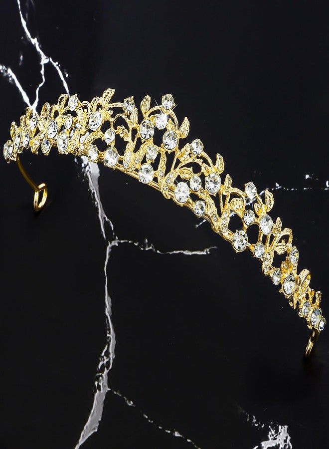 Vovii Gold Tiaras and Crowns for Women, Bride Crown Wedding Tiaras for Bride, Rhinestone Bridal Crown Princess Tiara for Wedding Birthday Costume Halloween Quinceanera - Image 2