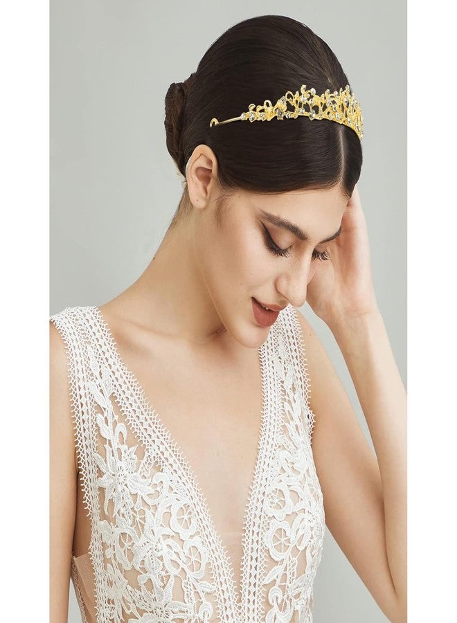 Vovii Gold Tiaras and Crowns for Women, Bride Crown Wedding Tiaras for Bride, Rhinestone Bridal Crown Princess Tiara for Wedding Birthday Costume Halloween Quinceanera - Image 5