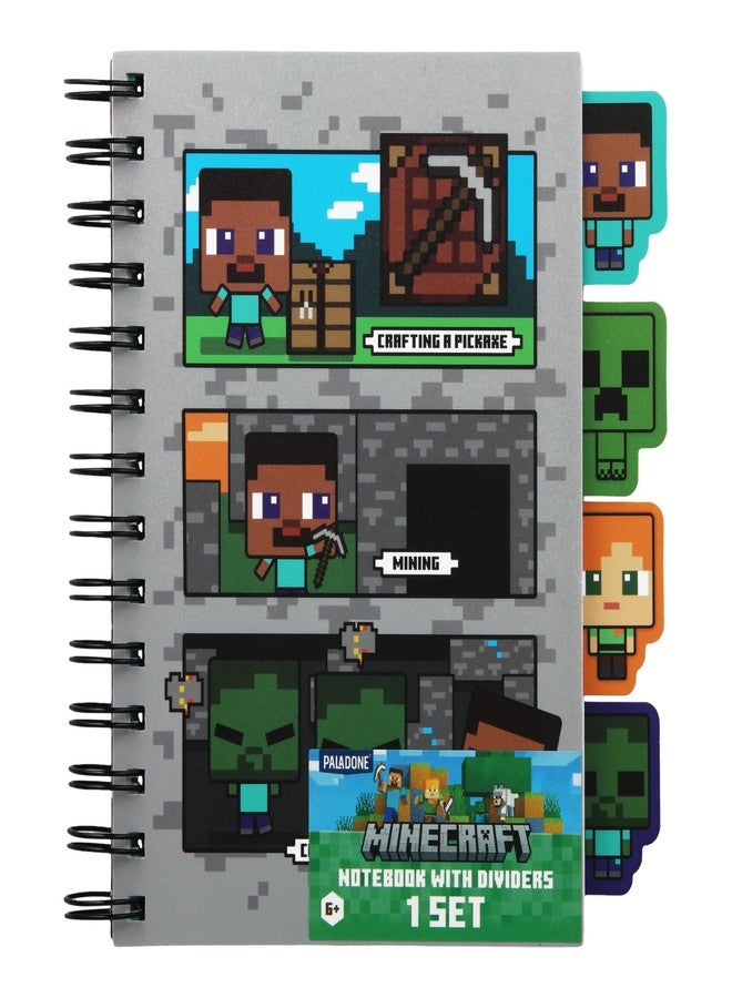 Paladone Minecraft Notebook Stationery Set for Boys, Officially Licensed A5 Binder Planner with 4 Dividers and Ruler, Back to School Supplies - Image 1