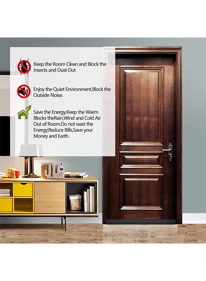 Door Draft Stopper, 200 cm Length Under Door Seal, Door Sweep for Exterior & Interior Doors, Door Bottom Draft Blocker Dust and Noise Insulation - Image 5