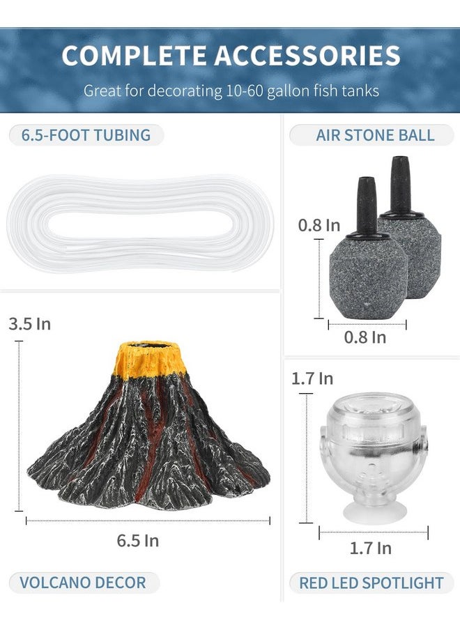 Uniclife Uniclife Aquarium Volcano Ornament Kit with Air Stone Bubbler Fish Tank Decorations  - Image 3