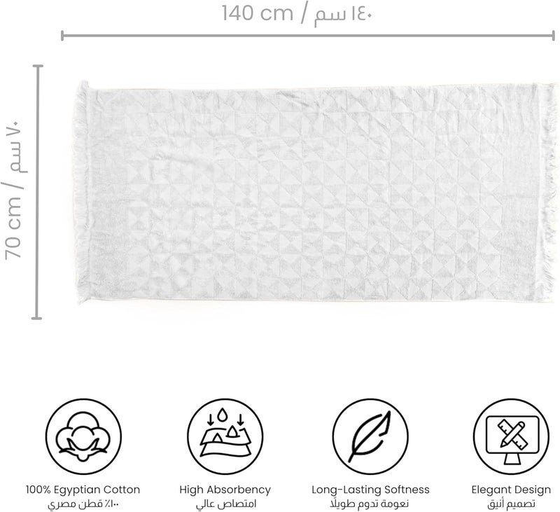 Ariika Granada Bath Towel White 140x70 cm - Made out of 100% Giza 86 Egyptian cotton Soft, durable, and stylish. - Image 5