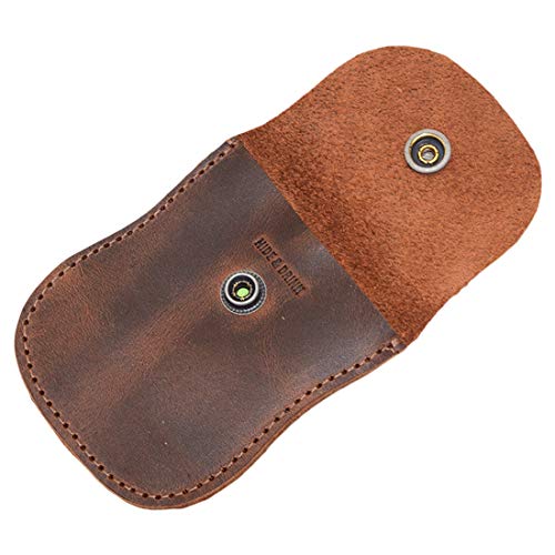 Hide & Drink, Curvy Coin Pouch, Pocket Case for Pennies, Rustic Bag, Travel Accessory, Full Grain Leather, Handmade, Bourbon Brown - Image 1