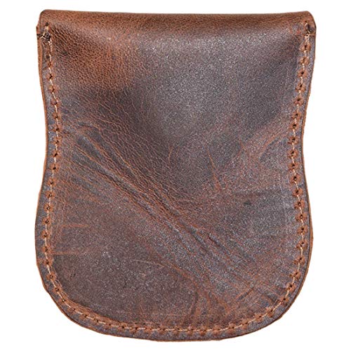 Hide & Drink, Curvy Coin Pouch, Pocket Case for Pennies, Rustic Bag, Travel Accessory, Full Grain Leather, Handmade, Bourbon Brown - Image 2
