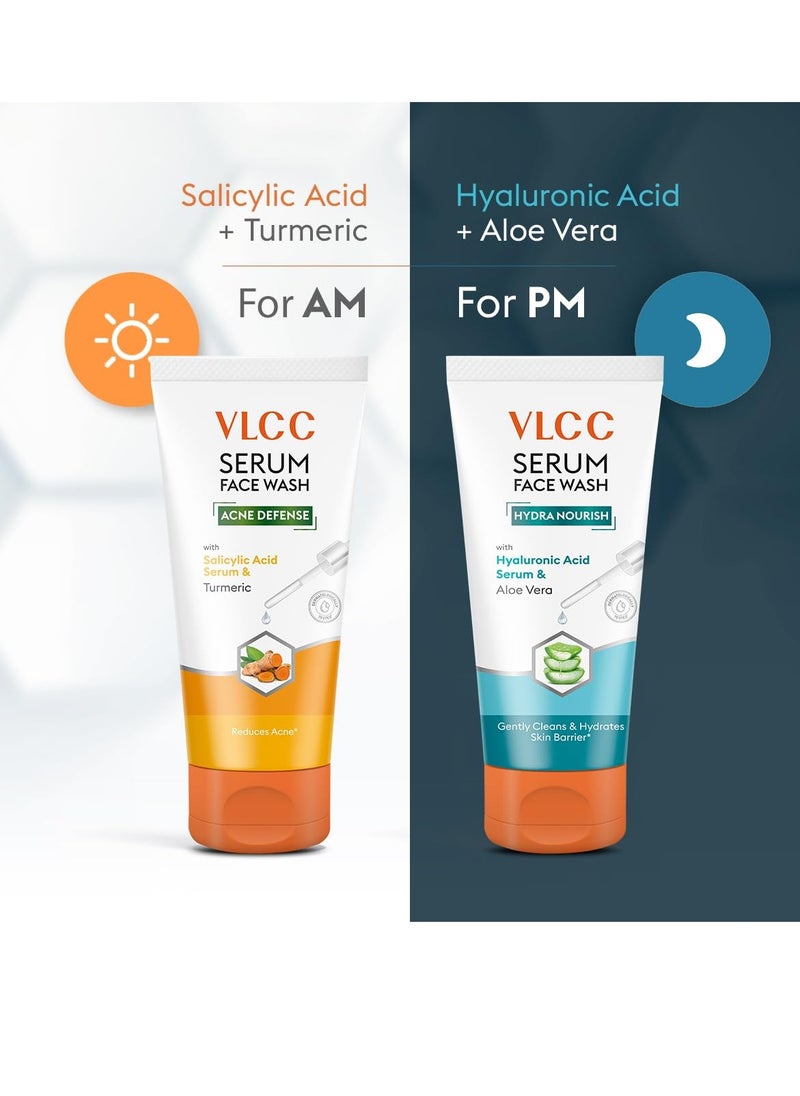 VLCC Serum AM+PM Combo Face Wash | Salicylic Acid Helps Reduce Acne | Hyaluronic Acid Hydrates Skin Barrier | Morning + Night Facial Cleanser | 5.07 Fl Oz/150 ml Each (2 Piece Set) - pzsku/Z9DC0547F7C00A85E3481Z/45/_/1740665602/ff73b696-de22-4f35-9791-e11a6f0735b0