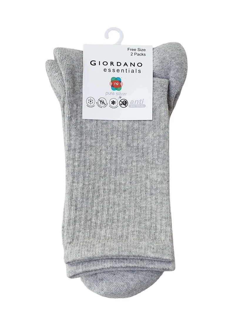 GIORDANO 2-Pack Cotton-Blend Longer Rib Socks | Essentials Collection