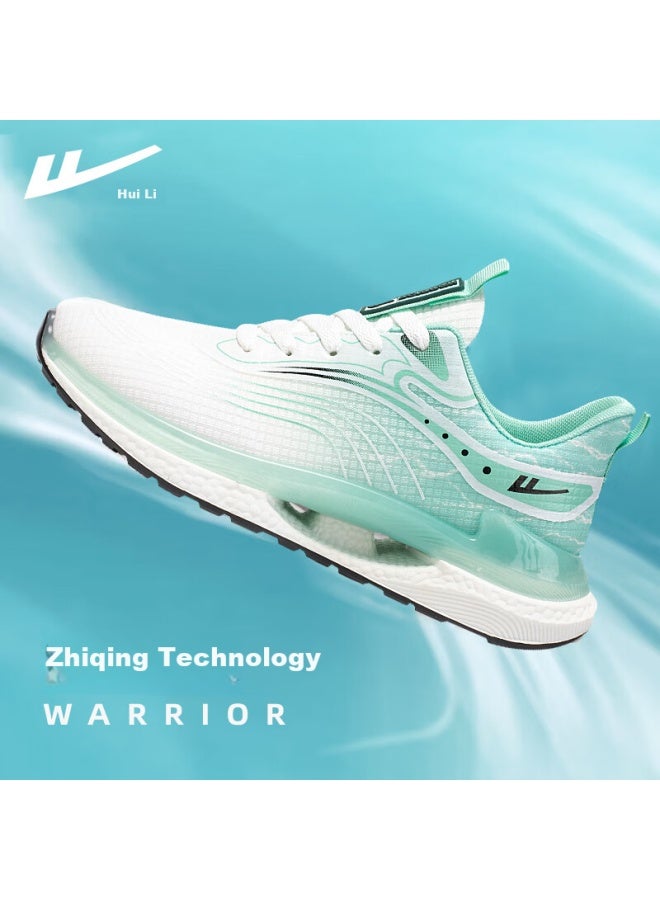 Pull Back Warrior Men's Summer Breathable Mesh Sneakers Lightweight Shock Absorbing Soft Bottom Casual Running Shoes Men White Green Size 42 - Image 3