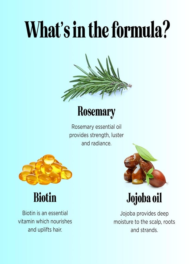 مايبل هوليستكس مجموعة شامبو وبلسم إكليل الجبل والبيوتين - شامبو وبلسم مكثف للشعر الخفيف للنساء والرجال مع فيتامينات ب المغذية - آمن على الشعر المصبوغ، خالٍ من الكبريتات والبارابين والسيليكون (25 أونصة سائلة) - Image 5