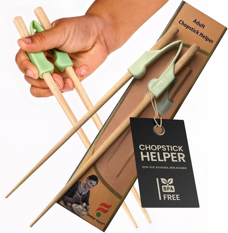 Senior Icare Chopstick Helper - Training Chopsticks for Adults, Beginners, Trainers or Learners, Right or Left Handed - Non-Slip, Reusable, Replaceable - Image 1