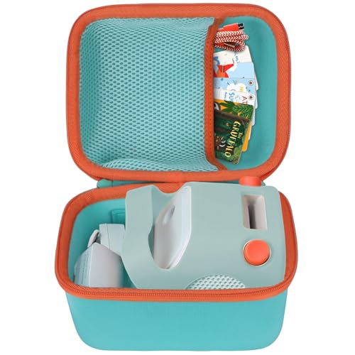Lebakort Hard Case Compatible with Yoto Player Kids Speaker Kids Audio Music Children Player Audiobook Cards Radio Teal Orange Case - Image 1