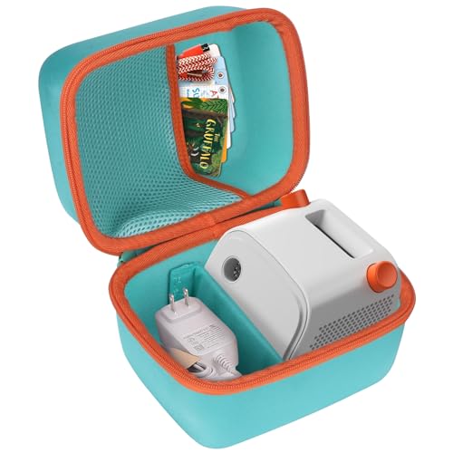 Lebakort Hard Case Compatible with Yoto Player Kids Speaker Kids Audio Music Children Player Audiobook Cards Radio Teal Orange Case - Image 3