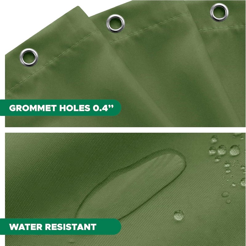 Biscaynebay Hotel Quality Fabric Shower Curtain Liners 72 Inch by 72 Inch, Sage Water Resistant Bathroom Curtains Rust Resistant Grommets & Weighted Bottom Hem Machine Washable - Image 4