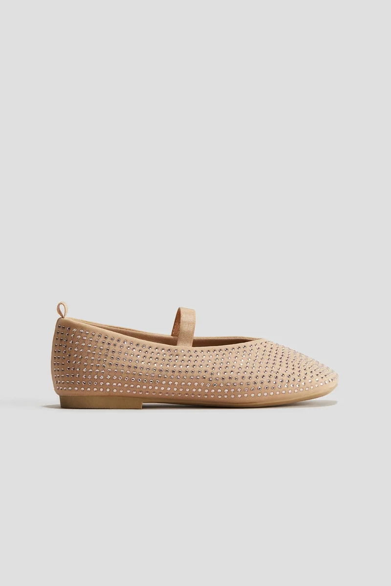 H&M Embellished ballet pumps
