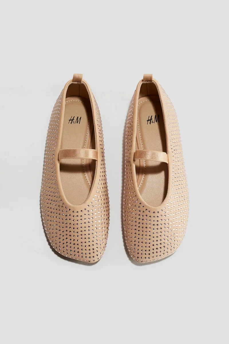 اتش اند ام Embellished ballet pumps