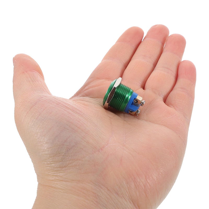 16mm Metal Latching Push Button Switch Waterproof Self Reset Flat Top Screw Terminal for Automotive Boat Control - Image 4