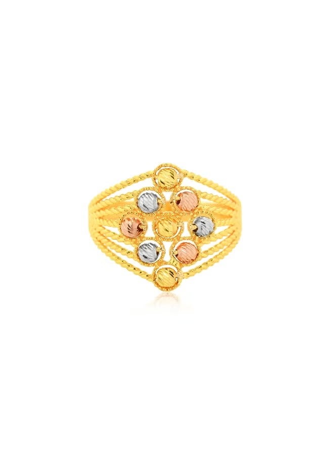 Jasma Jewellers 22K Gold Ladies Gold Ring Elegant Style | Yellow Gold Design | Buy Gold Ring UAE  - Image 3