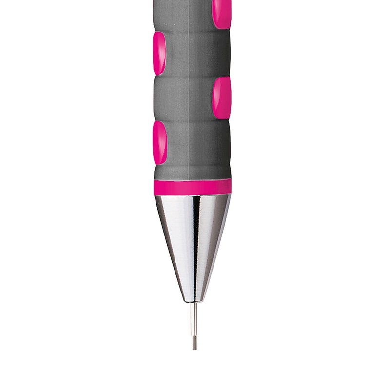 Rotring rOtring Tikky Mechanical Pencil, 0.5mm, Neon Pink Plus 2B Lead Box & Eraser  - Image 3